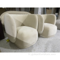 Chaise salon moderne Rico Boucle Fabric chaise en tissu